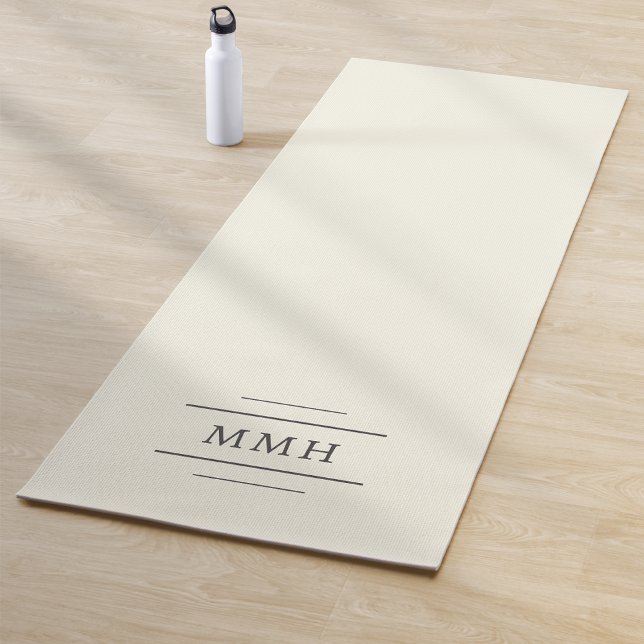 Tapis De Yoga Simple Stylish Ivory Monogram (Créateur téléchargé)