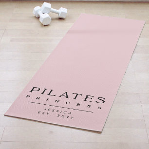Tapis De Yoga Simple Typography Princesse de Pilates Rose Person