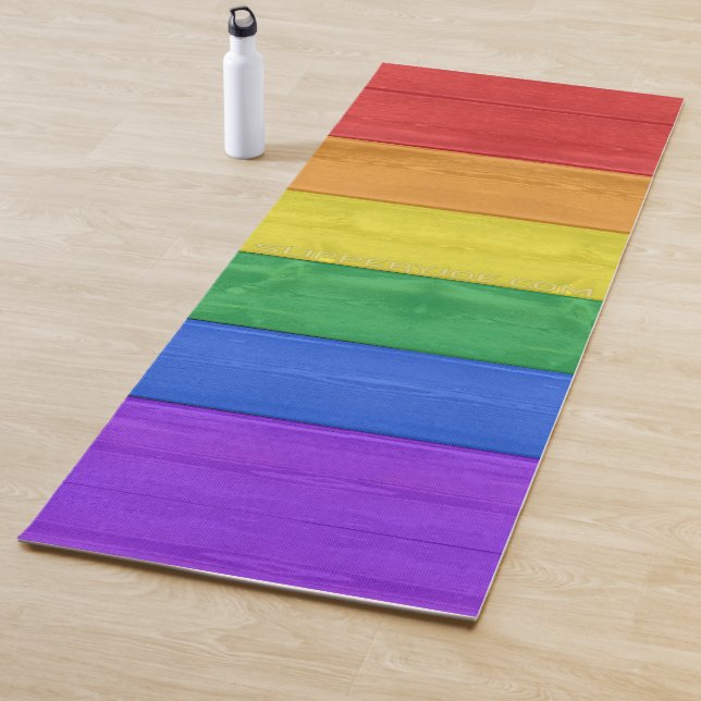 Tapis De Yoga SlipperyJoe's orgueil drapeau en bois horizontal a (En situation)