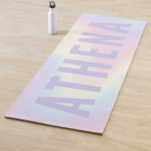 Tapis De Yoga Soft pastel nom arc-en-ciel tendance moderne minim