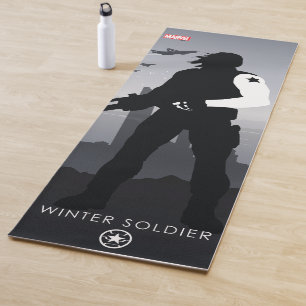 Tapis De Yoga Soldat de l'Hiver Silhouette Héroïque