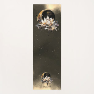 Tapis De Yoga Soleil d'or céleste, Lune Lotus Ciel nocturne