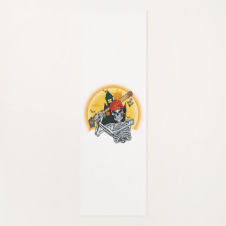 Tapis De Yoga Squelette de baseball Halloween Baseball Halloween
