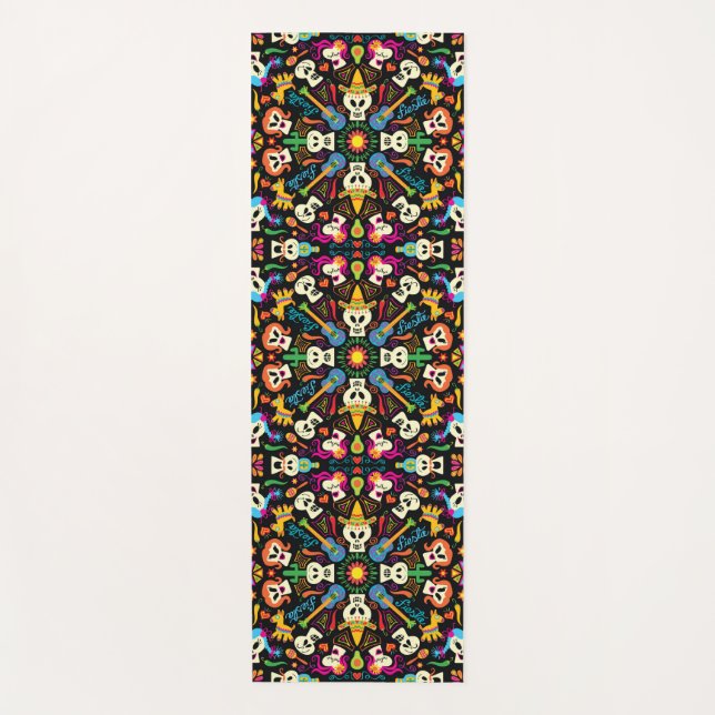 Tapis De Yoga Squelette mexicain célébrant le Jour des morts (Devant)