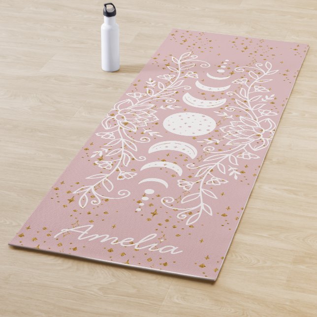 Tapis De Yoga Stars célestes de phase lune Lotus Line Dessin (En situation)