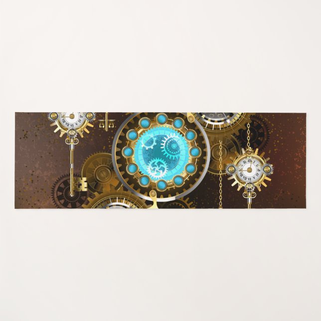 Tapis De Yoga Steampunk Rusty Background (Devant (Horizontal))
