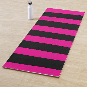 Tapis De Yoga Stripes inégales - Magenta et noir