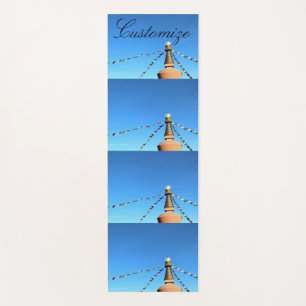 Tapis De Yoga stupa bouddhique avec drapeaux de prière Thunder_