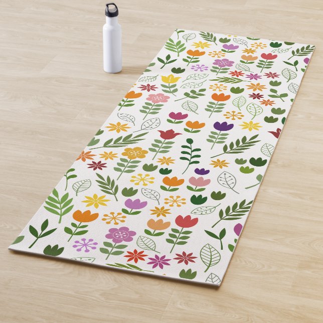 Tapis De Yoga Style scandinave Flore & Faune Motif (En situation)