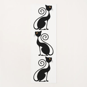 Tapis De Yoga Style Vintage Chat noir