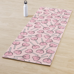 Tapis De Yoga Sucettes roses, sucettes en forme de cœur, motif d