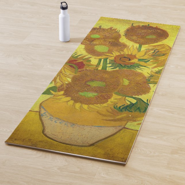 Tapis De Yoga Sunflowers Yoga Mat par Van Gogh (En situation)