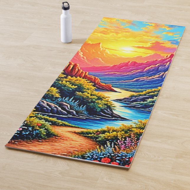 Tapis De Yoga  Sunset Canyon River Art (En situation)