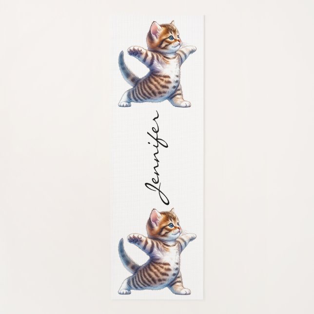 Tapis De Yoga Super Cute Tabby Chat Yoga Mat (Devant)