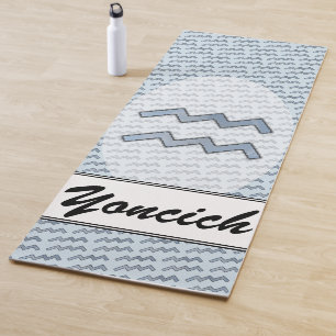 Tapis De Yoga Symbole Zodiaque Aquarius Élément par K Yoncich