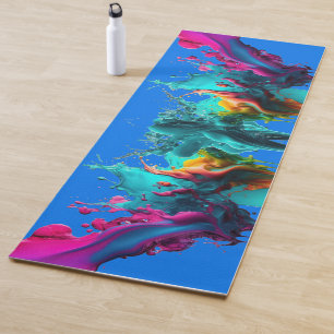 Tapis De Yoga Tache de peinture colorée et élégante