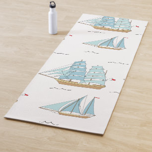 Tapis De Yoga Temps d'été Mignon yacht à voile