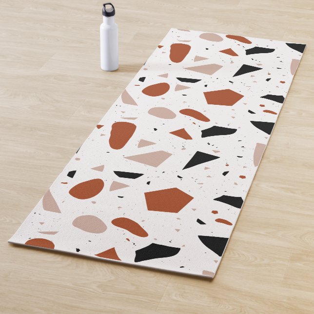 Tapis De Yoga Terrazzo moderne Géométrique Esthétique Boho Yoga  (En situation)