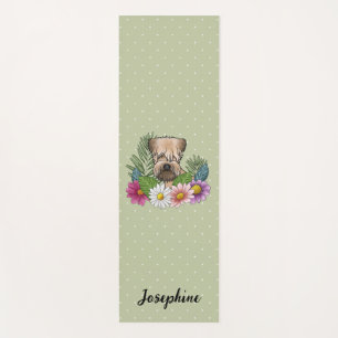 Tapis De Yoga Tervueren à poil doux Fleurs colorées Vert