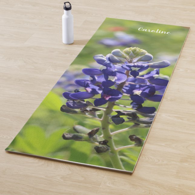 Tapis De Yoga Texas Bluebonnet (dos bleu), Personnalisé (En situation)