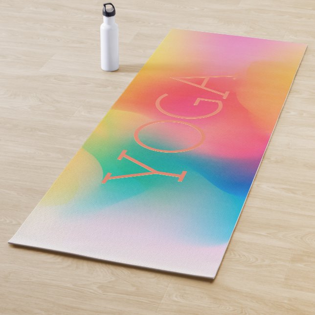 Tapis De Yoga Texte personnalisé abstrait coloré (En situation)