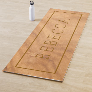 Tapis De Yoga Texture de bois brun clair