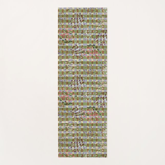 Tapis De Yoga Textured Pointillism Grid Pattern Artwork (Devant)