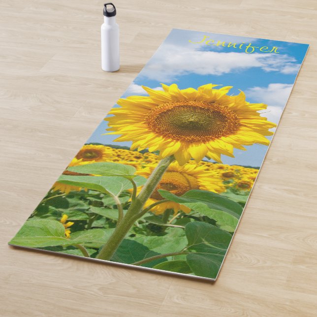 Tapis De Yoga Thème de Yoga Mat au tournesol personnalisé Premiu (En situation)