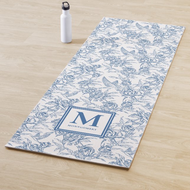 Tapis De Yoga Toile de Jouy française personnalisée (En situation)