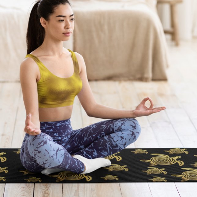 Tapis De Yoga Tortue d'or Tropical Hawaii Nautique (Créateur téléchargé)