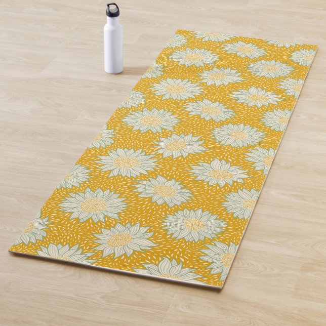 Tapis De Yoga Toujours les fleurs jaunes (En situation)
