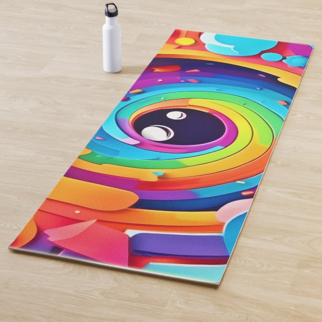 Tapis De Yoga Tourbillon d'imagination colorée (En situation)