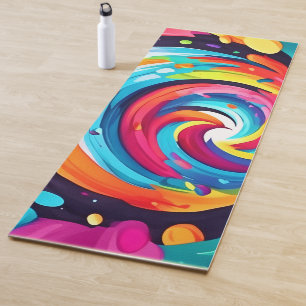Tapis De Yoga Tourbillon vibrant de couleurs d'art abstrait