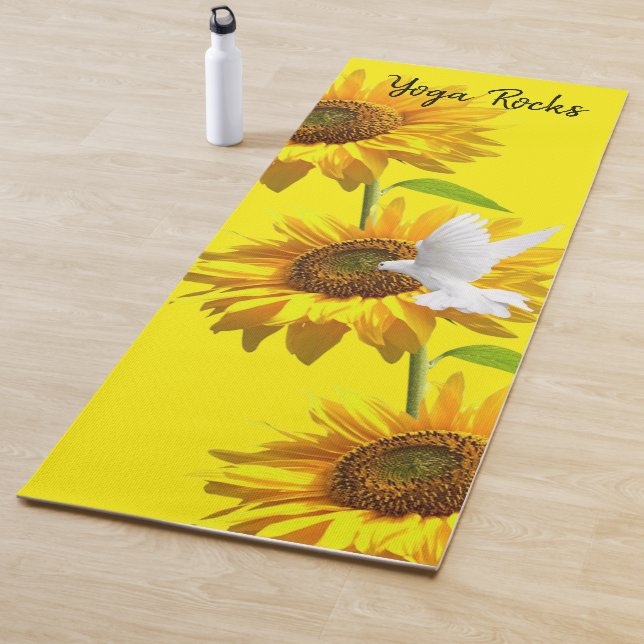 Tapis De Yoga Tournesol Floral Dove Yoga Mat (En situation)