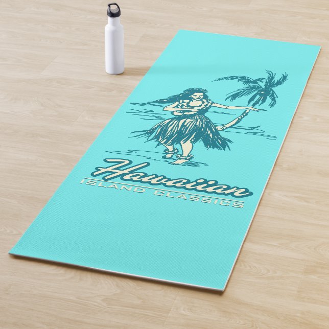 Tapis De Yoga Tradewinds Hula Girl renverse l'hibiscus hawaïen (En situation)
