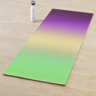 Tapis De Yoga Trendy foncé violet clair jaune dégradé vert