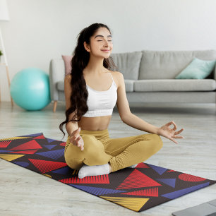 Tapis De Yoga triangle rayé tendance