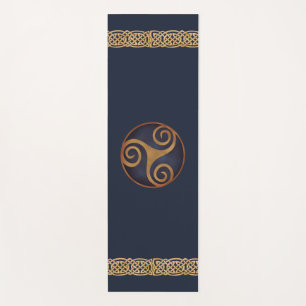 Tapis De Yoga Triskelion celtique (bleu) personnalisé