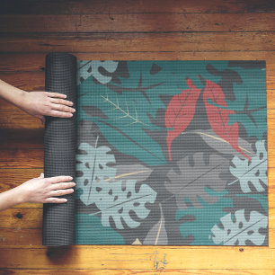 Tapis De Yoga Tropical foncé
