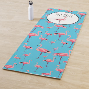 Tapis De Yoga Tropical Summer Pink Flamingo Pattern