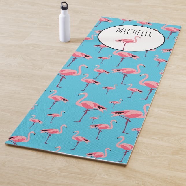 Tapis De Yoga Tropical Summer Pink Flamingo Pattern (En situation)