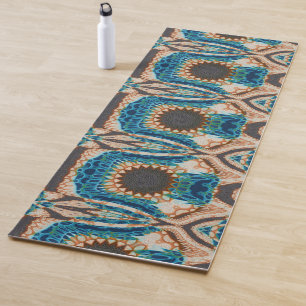 Tapis De Yoga Turquoise Gold Sun Southwestern Art