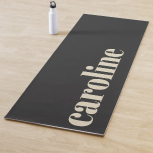 Tapis De Yoga Typographie moderne en gras Nom monogrammé