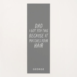 Tapis De Yoga Typographie moderne humour papa cheveux gris fête