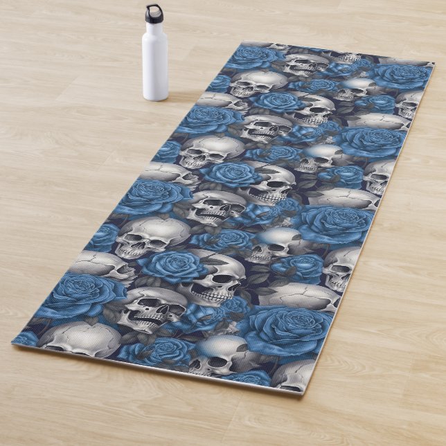Tapis De Yoga Un crâne et une série Rose 12 (En situation)