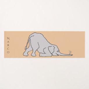 Tapis De Yoga Un joli éléphant caricaturé et un yoga à la so