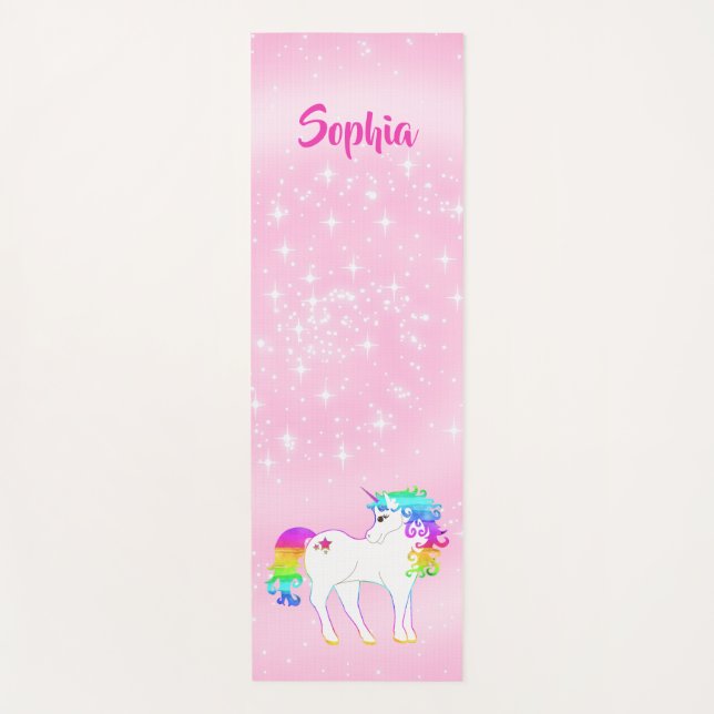 Tapis De Yoga Unicorn Active Whimsical Rose Stars (Devant)