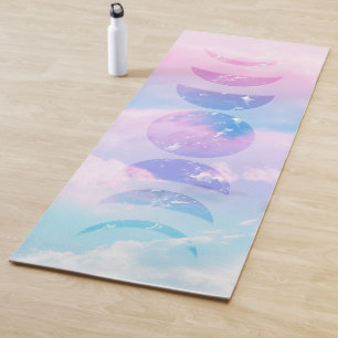 Tapis De Yoga Unicorn Pastel Clouds Moon Phases #1