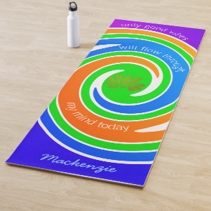 Tapis De Yoga Uniquement Good Vibes avec Fleur Lotus et votre no