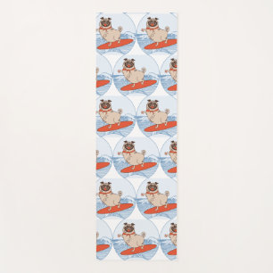 Tapis De Yoga Vague à cheval heureux chien de carlin sur la plan